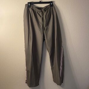 Olive Women's Track Joggers with Pink Side Stripes